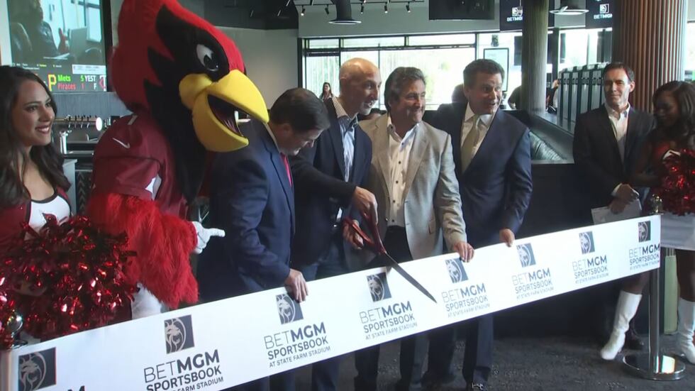 The BetMGM Sportsbook at State Farm Stadium is the first of its kind at an NFL stadium.