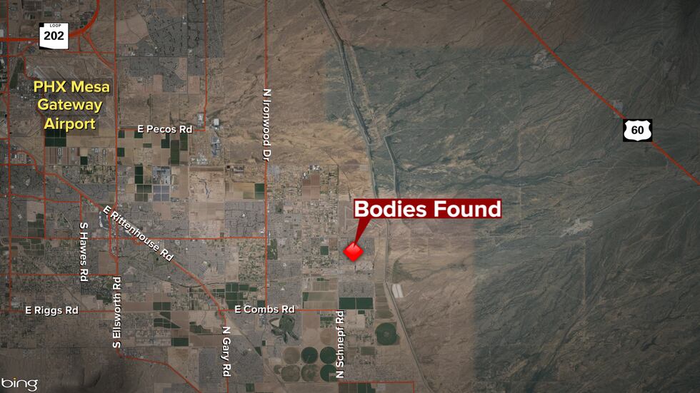 The bodies of a woman and 6-year-old boy were found at a home near Schnepf and Ocotillo roads...