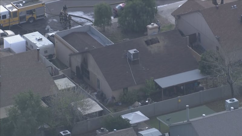 The fire was reported near 75th Avenue and Glendale. Two elderly residents were rescued.