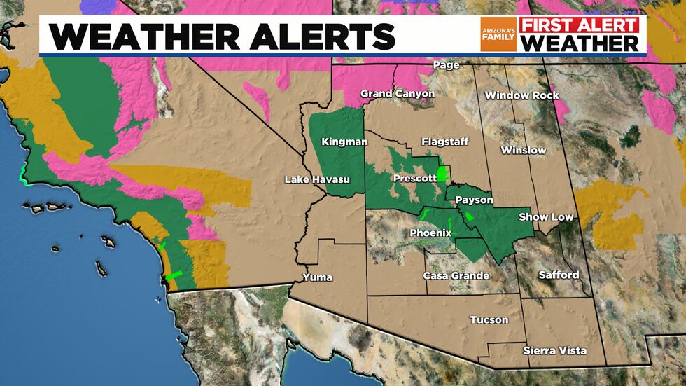 Weather alerts statewide.