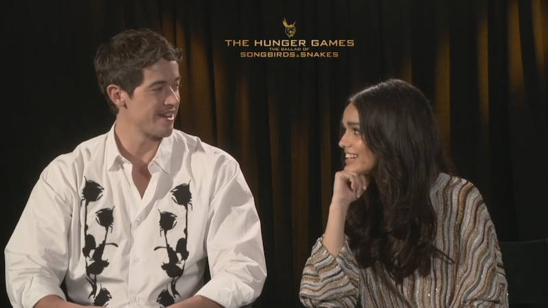 Two of the stars of the upcoming "The Hunger Games" origin movie spoke with Tara Hitchcock for...