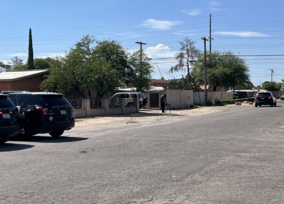 Tucson police investigate the scene where a baby was found in the 4500 block of East 28th...
