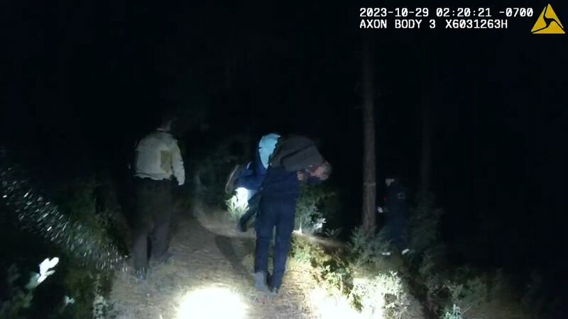 YCSO deputies took turns "fireman carrying" the man out of the woods to medical first responders.