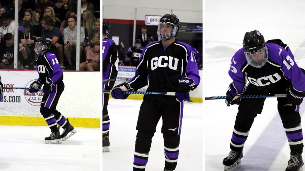Brendan Bessee playing for the GCU Club Hockey Team during the 2018-2019 season.