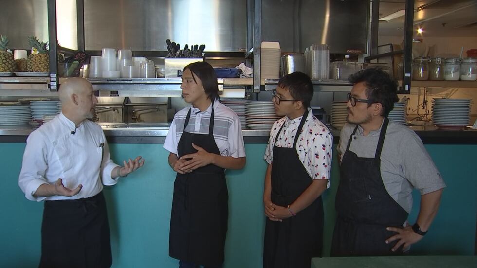 Juan (left) and Angel recently got a private cooking lesson at Gallo Blanco Cafe in the...