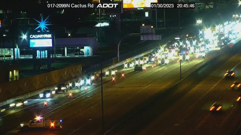Expect heavy delays on I-17 near Cactus Road.
