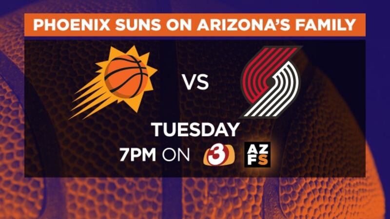 Watch the Phoenix Suns take on the Portland Trailblazers Tuesday at 7pm on Arizona's Family...