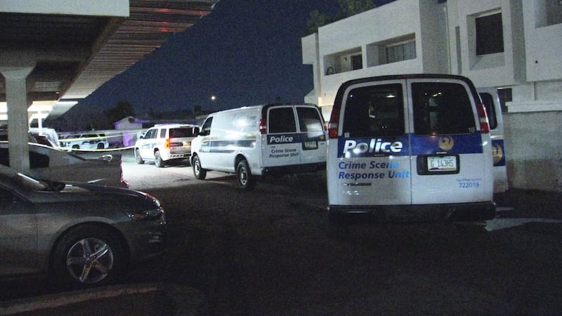 A crime scene command van could be seen throughout the overnight hours as detectives pieced...