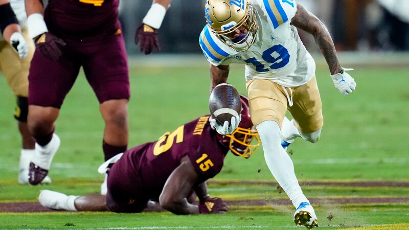 UCLA wide receiver Kazmeir Allen (19) breaks away from Arizona State defensive back Khoury...