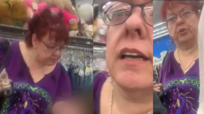 Three side-by-side photos of an unknown woman wanted by police. A blurred-out image of the...